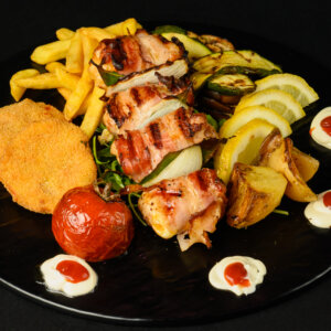 Spiedino grigliato Pollo e Bacon