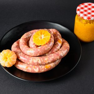 salsiccia al mandarino e zibibbo