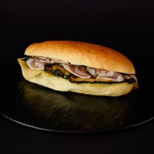 Panino con Guanciale, Fontina e Zucchine grigliate