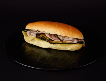 Panino con Guanciale, Fontina e Zucchine grigliate