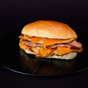 Panino con Pollo panato, Cheddar e Bacon tostato